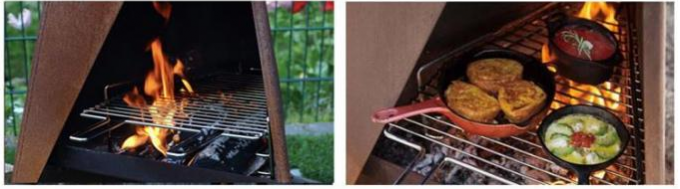 ??????????? 120cm σύγχρονος υπαίθριος χάλυβας Chimenea Corten εστιών γεωμετρικός