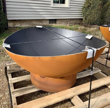 Υπαίθριο Manta Ray κύπελλο πυρκαγιάς Rustic Wood Burning Hemisphere Corten 36 ίντσας χάλυβα
