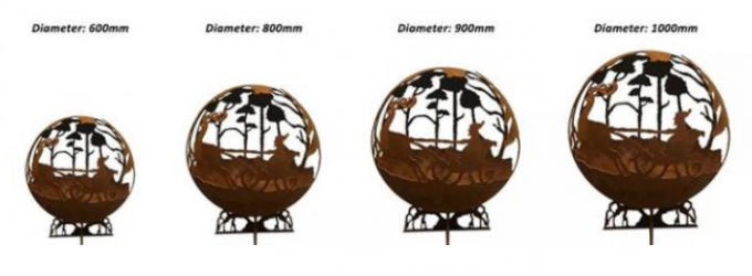 λέιζερ διακοσμήσεων 800cm που κόβει τις υπαίθριες σφαίρες κοιλωμάτων πυρκαγιάς χάλυβα Corten