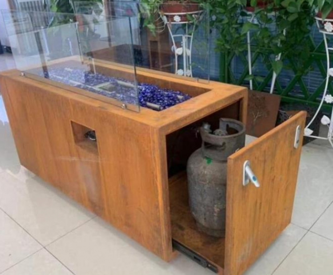 Κρυμμένος ορθογώνιο πίνακας κοιλωμάτων πυρκαγιάς αερίου χάλυβα Corten δεξαμενών LP για το κατώφλι