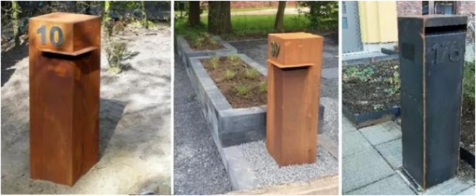 Κατοικημένο Curbside αγροτικό μετάλλων πτώσης κιβωτίων Corten κιβώτιο επιστολών χάλυβα μετα