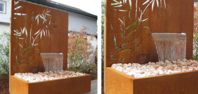 Πηγή λιμνών χάλυβα Corten επιτροπής μετάλλων σχεδίων μπαμπού διακοσμήσεων κήπων