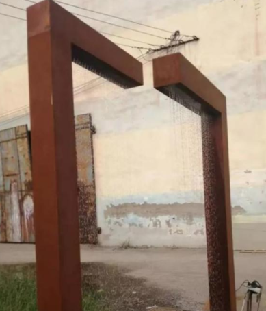 Σύγχρονη πηγή νερού χάλυβα Corten χαρακτηριστικών γνωρισμάτων νερού μετάλλων Λ σχεδίου διπλή