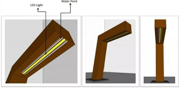 Πέφτοντας απότομα υπαίθρια L-shaped χαρακτηριστικά γνωρίσματα νερού πηγών κουρτινών βροχής χάλυβα Corten