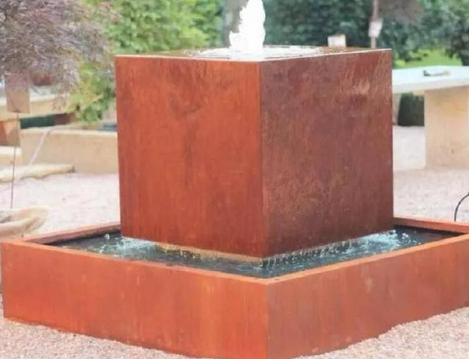Κήπων διακοσμητικό νερού κυβικό φραγμών Corten χαρακτηριστικό γνώρισμα νερού χάλυβα επιπλέον