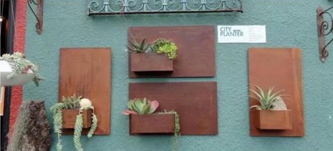 Το λέιζερ έκοψε τον ορθογώνιο Corten χάλυβα καλλιεργητή λουλουδιών μετάλλων τοίχων κρεμώντας