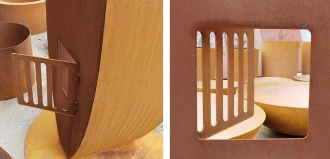 Υπαίθρια ξύλινη αποθήκευση Corten χάλυβα Corten γλυπτών ραφιών καυσόξυλου μετάλλων