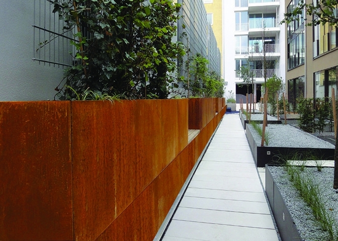 Διακοσμητική κήπων Corten χάλυβα λουλουδιών οδός πάρκων δοχείων υπαίθρια γύρω από τα σύγχρονα δοχεία εγκαταστάσεων