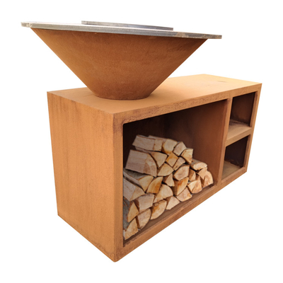 Υπαίθρια μαγειρική Bbq Grill Garden Patio Corten Steel Εξωτερικές ψησταριές μπάρμπεκιου
