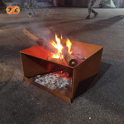 Ξύλινος καίγοντας χάλυβας Firepit Corten κήπων για τη στρατοπέδευση κατωφλιών