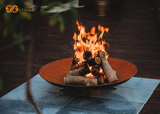 Ορειχαλκουργών κατωφλιών Patio Firepit ξύλινο καίγοντας κήπων Corten κοίλωμα πυρκαγιάς χάλυβα υπαίθριο