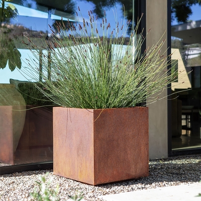 Μεταλλική 1.2mm Corten χάλυβα καλλιεργητών απόδειξη γδαρσίματος δοχείων λουλουδιών κιβωτίων ορθογώνια