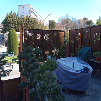 Διακόσμηση μπαλκονιού Corten Steel Πάνελ κοπής με λέιζερ Μεταλλικές Οθόνες Προστασίας Προσωπικών Δεδομένων