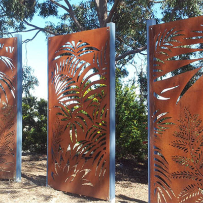OEM μεταλλικά προϊόντα κήπου Corten Steel Privacy Screen Decoration Backyard