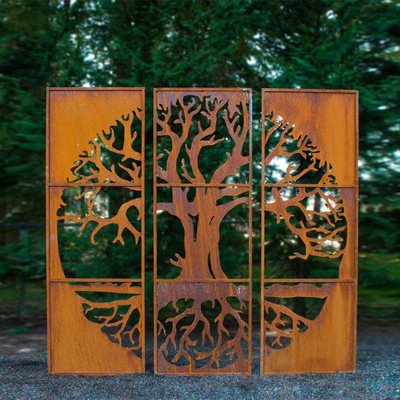OEM μεταλλικά προϊόντα κήπου Corten Steel Privacy Screen Decoration Backyard