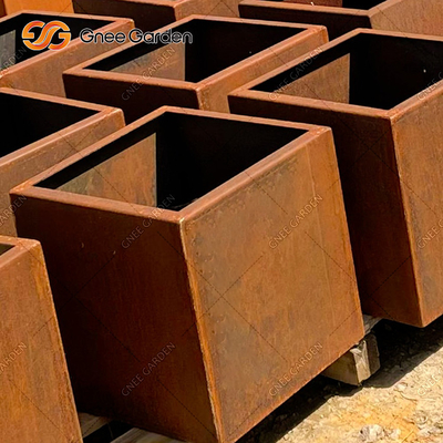 Τετραγωνική Corten κοπή λέιζερ κιβωτίων καλλιεργητών μετάλλων αγροτική