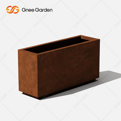 Μακρύς καλλιεργητής χάλυβα Corten κιβωτίων σύγχρονου σχεδίου δοχείων χαλυβουργείου μετάλλων συνήθειας