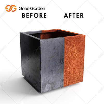 χάλυβας Corten κιβωτίων καλλιεργητών μετάλλων 90*25*25cm γεωμετρικός ορθογώνιος