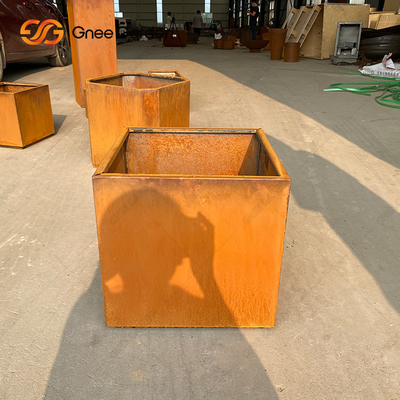 Κήπων Corten μεγάλο τετράγωνο καλλιεργητών μετάλλων αγροτικό υπαίθριο