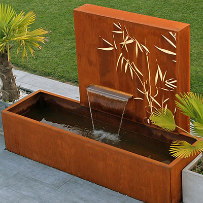 πηγή νερού χάλυβα 1500x1000x600mm η αγροτική Corten με το λέιζερ έκοψε την επιτροπή οθόνης