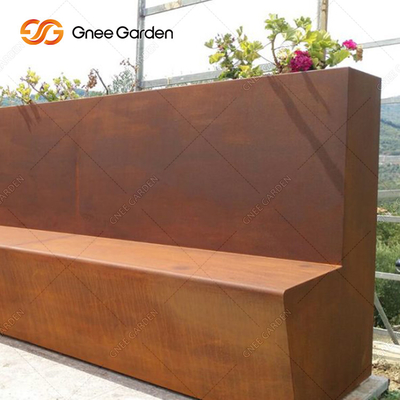 Η συνήθεια οξύδωσε τον υπαίθριο πάγκο καλλιεργητών χάλυβα Corten για το κατώφλι