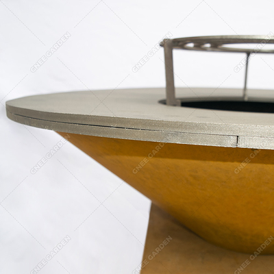 Προσαρμοσμένο μέγεθος Τετράγωνο Corten Steel BBQ Grill Διακοσμητικό Κάμπινγκ εξωτερικού χώρου