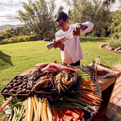 Προσαρμοσμένο μέγεθος Τετράγωνο Corten Steel BBQ Grill Διακοσμητικό Κάμπινγκ εξωτερικού χώρου