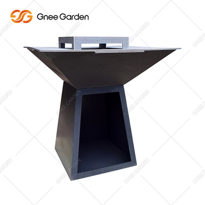 Μπάρμπεκιου Rusty Corten Steel Fire Pits με ξύλινο κατάστημα BBQ Gas Grill Εξωτερική ψησταριά BBQ