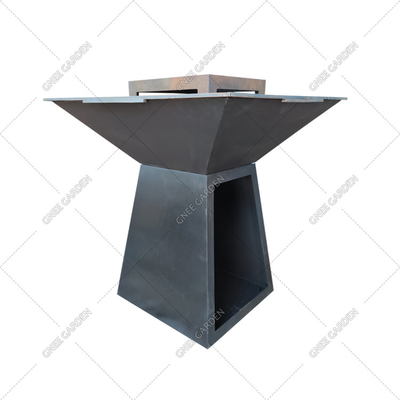 Μπάρμπεκιου Rusty Corten Steel Fire Pits με ξύλινο κατάστημα BBQ Gas Grill Εξωτερική ψησταριά BBQ