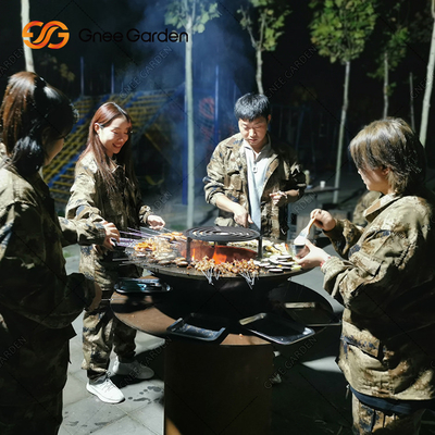 Metal Garden Corten Steel Εξωτερική ψησταριά κάρβουνου BBQ Pre Rusted