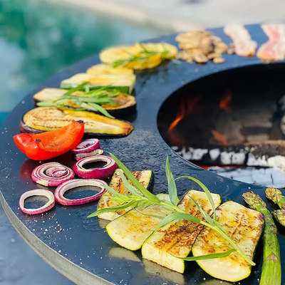 Metal Garden Corten Steel Εξωτερική ψησταριά κάρβουνου BBQ Pre Rusted