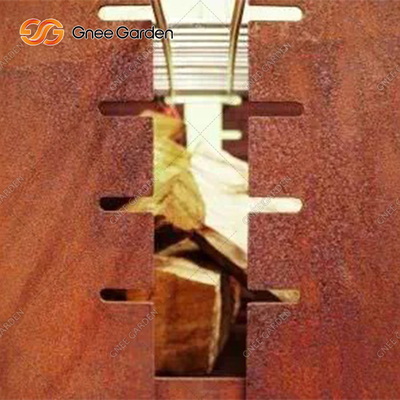 κάψιμο ξυλάνθρακα σχαρών ΣΧΑΡΩΝ χάλυβα 1200mm τετραγωνικό Corten διακοσμητικό
