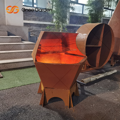 Corten Steel Εξωτερικές ψησταριές με κάρβουνα για μπάρμπεκιου