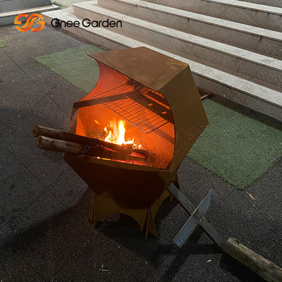 Φορητή ψησταριά Corten Steel Bbq για Εσωτερικό Υπαίθριο Κάμπινγκ Εστιατορίου