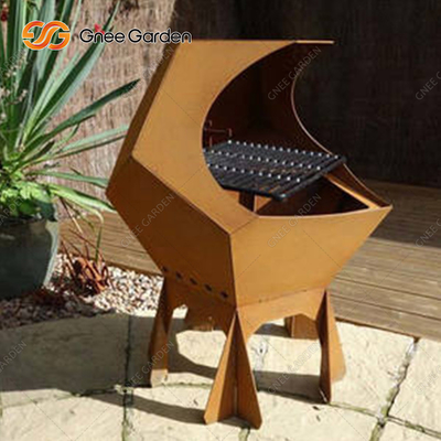 Απλή λειτουργία Corten Iron BBQ Ψησταριά Μαγειρικής με κάρβουνα για Υπαίθριο Πάρτυ