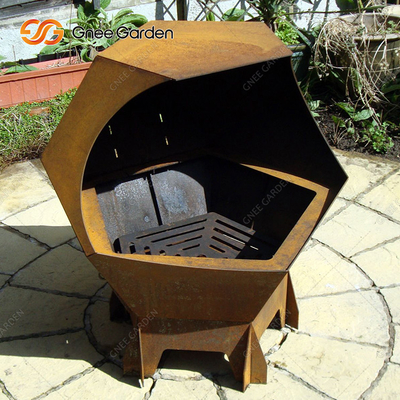 Απλή λειτουργία Corten Iron BBQ Ψησταριά Μαγειρικής με κάρβουνα για Υπαίθριο Πάρτυ