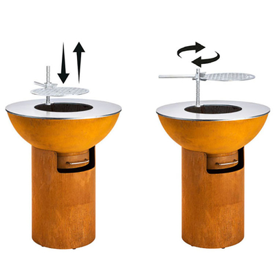 Στρογγυλή σκουριάς Corten σχάρα 70*70*35 εκατ. κοιλωμάτων πυρκαγιάς χάλυβα βαρέων καθηκόντων