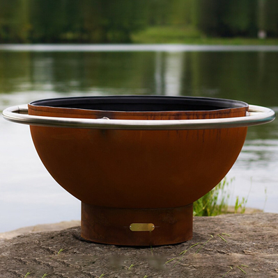 Μεγάλο φορητό κοίλωμα πυρκαγιάς χάλυβα 120cm Corten για το προαύλιο