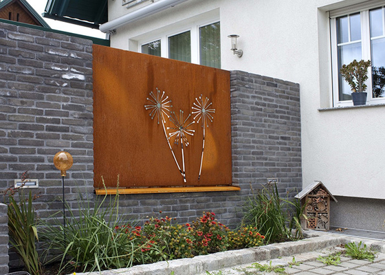 Τέμνουσα διακόσμηση οθονών κήπων χάλυβα Corten σχεδίων πικραλίδων λέιζερ