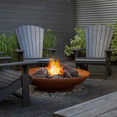 Patio υπαίθριο κήπων Corten χάλυβα πυρκαγιάς κύπελλων βαρύ ξύλινο κάψιμο σκουριάς κοιλωμάτων μεγάλο