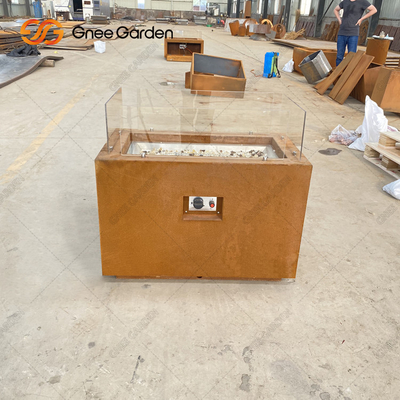 Το υπαίθριο Corten κοίλωμα πυρκαγιάς χάλυβα τετραγωνικό αγροτικό τελειώνει το κοίλωμα πυρκαγιάς επιτραπέζιων κορυφών