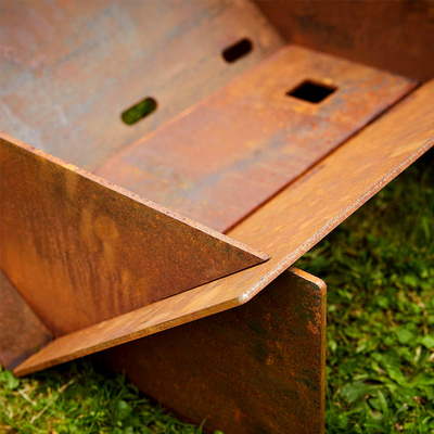 Αποσπάσιμος Corten πίνακας φορητά 510mm κοιλωμάτων πυρκαγιάς χάλυβα ξύλινος καίγοντας