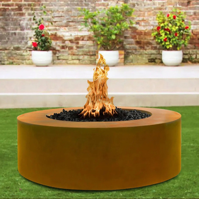 κοίλωμα πυρκαγιάς χάλυβα 900mm προ οξυδωμένο Corten γύρω από τον εξωτερικό κήπο