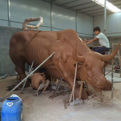Ύψος 180cm ζωηρά χαλκού του Bull αγάλματα τοπίων γλυπτών υπαίθρια