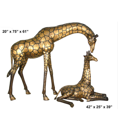 Ζωή κήπων Gnee - μεγάλο υπαίθριο Giraffe γλυπτών χαλκού μεγέθους διαμόρφωσε προσαρμοσμένος
