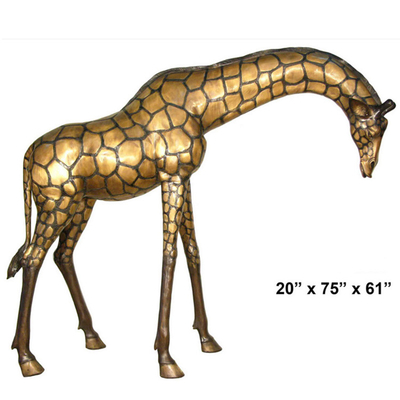 H130cm αληθοφανή Giraffe χαλκού γλυπτά κήπων χαλκού γλυπτών μεγάλα διακοσμητικά