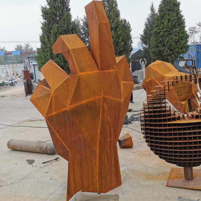 Σκουριασμένο μεγάλο γλυπτό χάλυβα Corten για το εργοστάσιο διακοσμήσεων πάρκων άμεσο