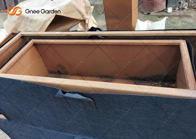 Μακρύς καλλιεργητής χάλυβα Corten κιβωτίων σύγχρονου σχεδίου δοχείων χαλυβουργείου μετάλλων συνήθειας