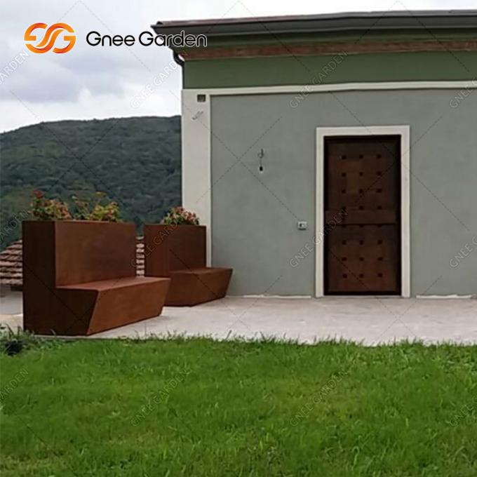 Σχεδιασμένος έπιπλα πάγκος χάλυβα Corten συνήθειας υπαίθριος με τον καλλιεργητή
