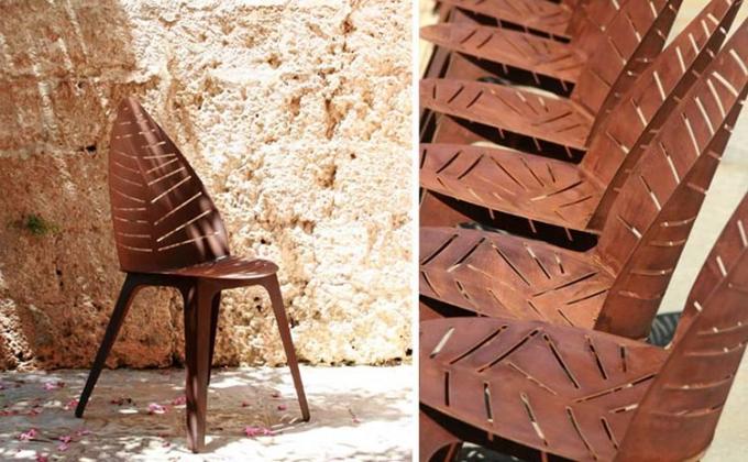 Υπαίθρια έδρα χάλυβα Corten επίπλων μετάλλων με διαμορφωμένη τη φύλλο κοπή